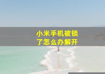 小米手机被锁了怎么办解开