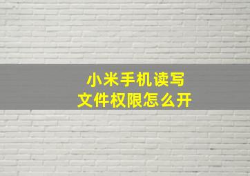 小米手机读写文件权限怎么开