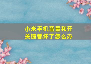 小米手机音量和开关键都坏了怎么办