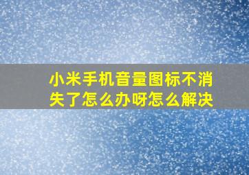 小米手机音量图标不消失了怎么办呀怎么解决