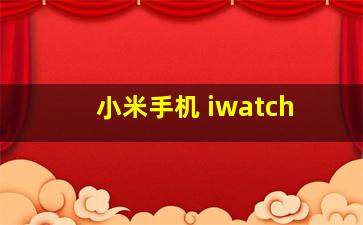 小米手机 iwatch