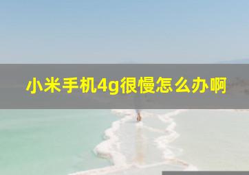 小米手机4g很慢怎么办啊