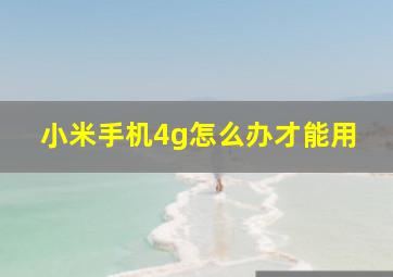 小米手机4g怎么办才能用