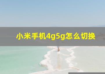 小米手机4g5g怎么切换