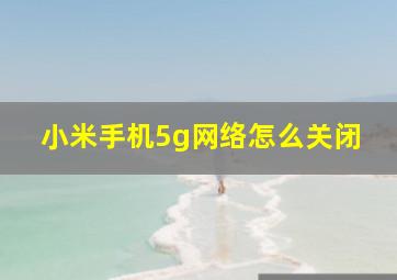 小米手机5g网络怎么关闭