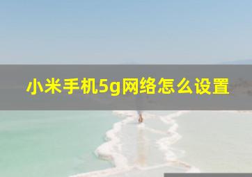 小米手机5g网络怎么设置