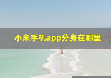 小米手机app分身在哪里