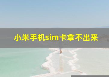 小米手机sim卡拿不出来