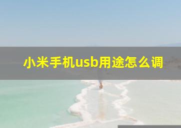 小米手机usb用途怎么调