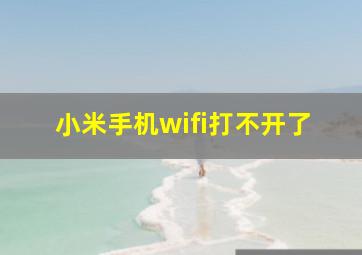 小米手机wifi打不开了