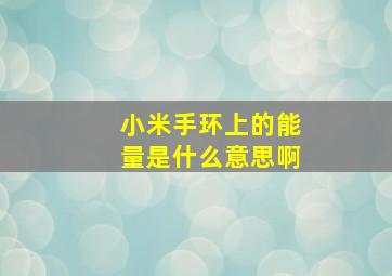 小米手环上的能量是什么意思啊