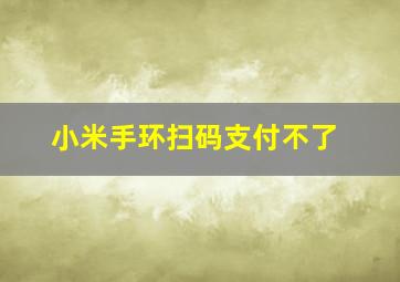 小米手环扫码支付不了