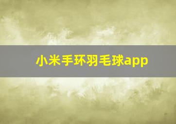 小米手环羽毛球app