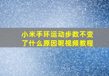 小米手环运动步数不变了什么原因呢视频教程