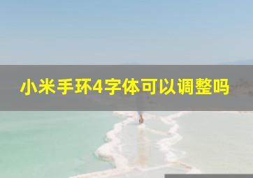 小米手环4字体可以调整吗