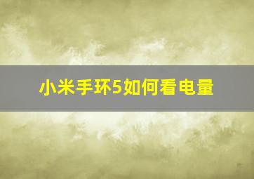 小米手环5如何看电量