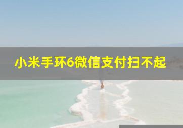 小米手环6微信支付扫不起