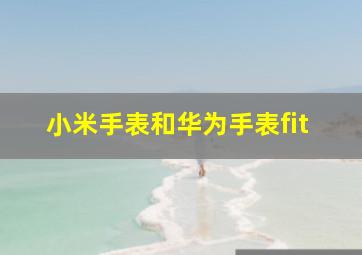 小米手表和华为手表fit