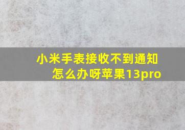 小米手表接收不到通知怎么办呀苹果13pro