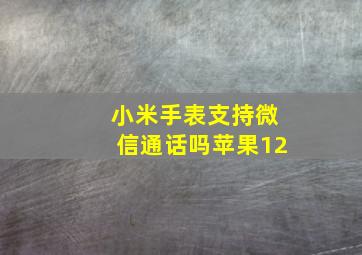 小米手表支持微信通话吗苹果12