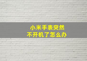 小米手表突然不开机了怎么办