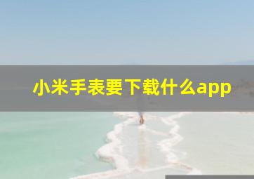 小米手表要下载什么app