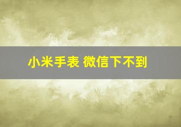 小米手表 微信下不到