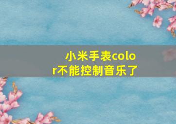 小米手表color不能控制音乐了