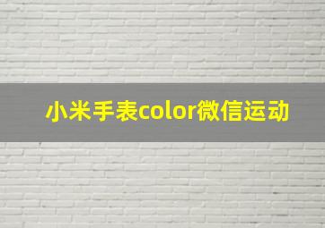 小米手表color微信运动