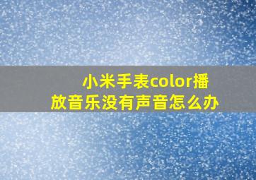 小米手表color播放音乐没有声音怎么办