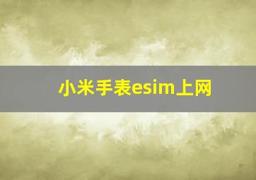 小米手表esim上网