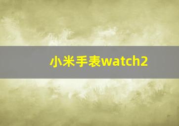 小米手表watch2