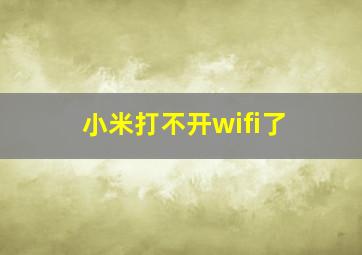 小米打不开wifi了