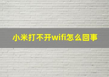 小米打不开wifi怎么回事