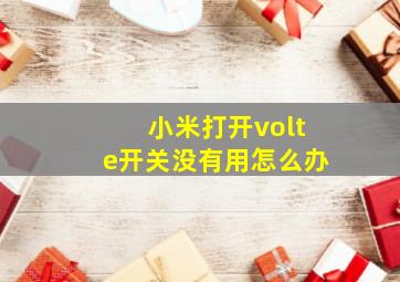 小米打开volte开关没有用怎么办