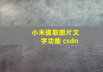 小米提取图片文字功能 csdn