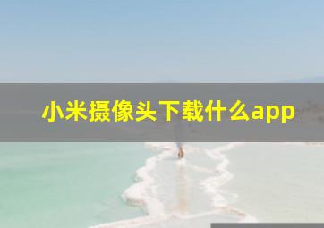 小米摄像头下载什么app