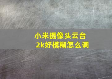 小米摄像头云台2k好模糊怎么调