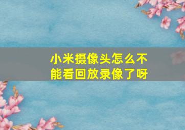 小米摄像头怎么不能看回放录像了呀