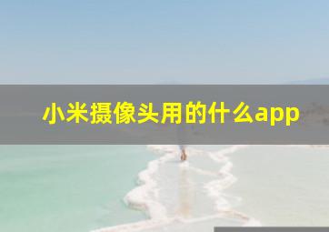 小米摄像头用的什么app