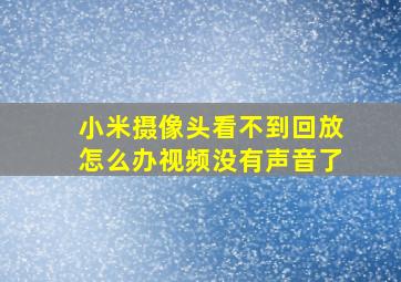 小米摄像头看不到回放怎么办视频没有声音了