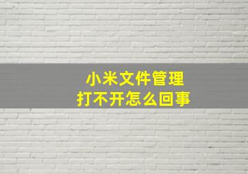 小米文件管理打不开怎么回事