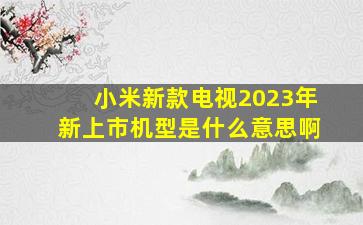 小米新款电视2023年新上市机型是什么意思啊