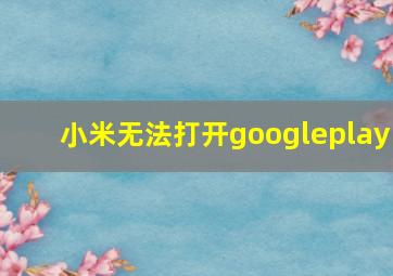 小米无法打开googleplay