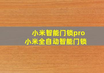 小米智能门锁pro 小米全自动智能门锁