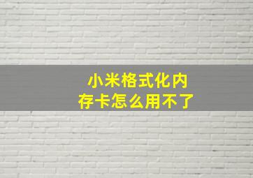 小米格式化内存卡怎么用不了