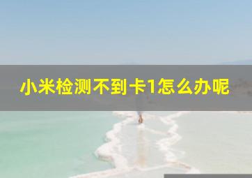 小米检测不到卡1怎么办呢