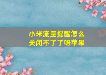 小米流量提醒怎么关闭不了了呀苹果