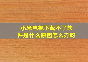 小米电视下载不了软件是什么原因怎么办呀