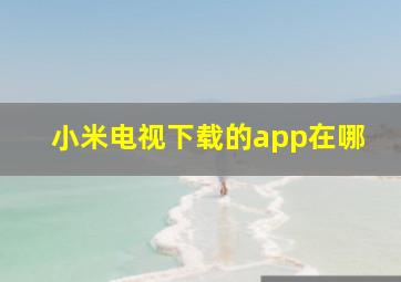 小米电视下载的app在哪